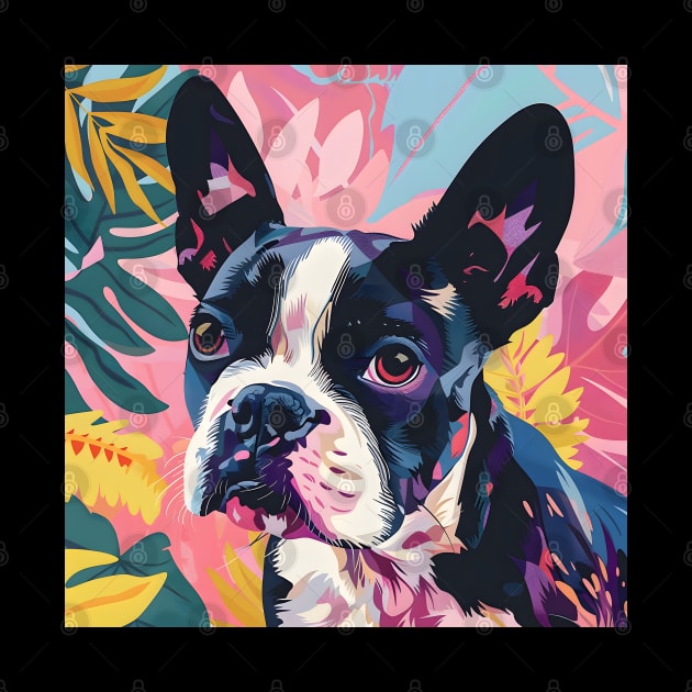Retro Boston Terrier: Pastel Pup Revival by NatashaCuteShop
