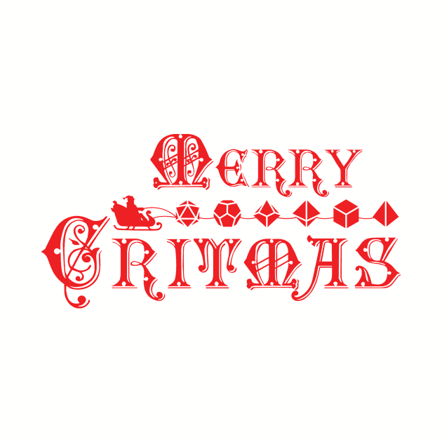 Merry Critmas Santa Sleigh Dice Xmas by OfficialTeeDreams