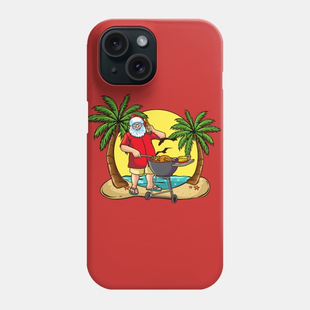 Grilling Santa Christmas In July Grill Master Phone Case by E
