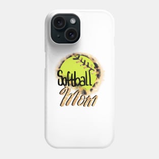 Softball Mom Cheetah Background Design Phone Case