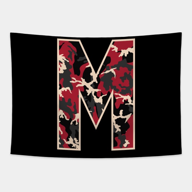 Initial Capital Letter M Camo Alphabet Gift Women Men Kids Tapestry by teeleoshirts