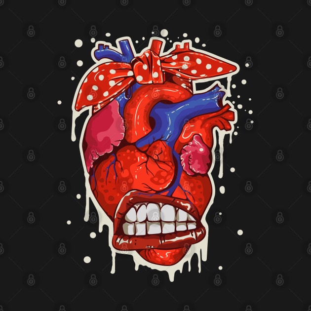 Classic Heart Ribbon Messy Bun Valentine's Day by PunnyPoyoShop