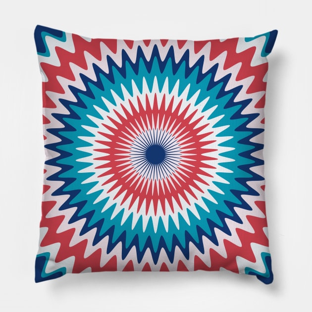 Retro Hippie Radial Pillow by n23tees