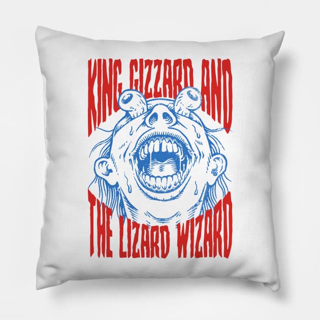 King Gizzard & Lizard Wizard - Graphic Fanmade Pillow by fuzzdevil