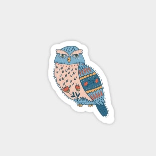 Folk Art Owl Magnet