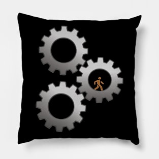 human in gear Pillow