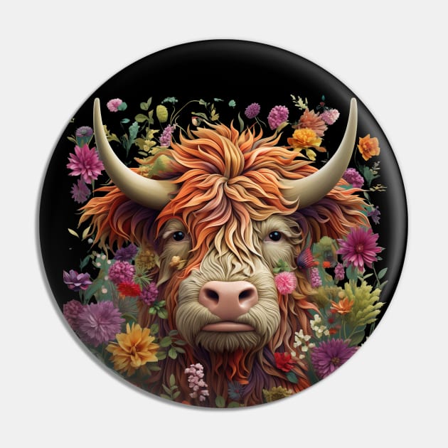 Highland Cow Pin by TooplesArt