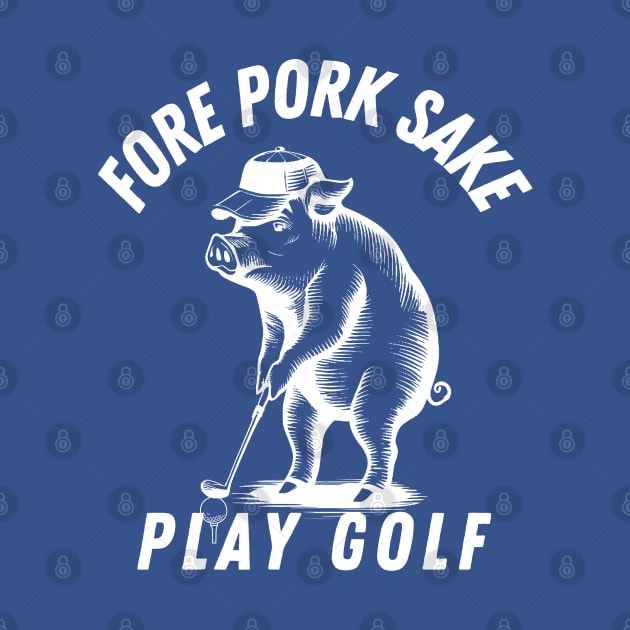 Golf Lover-Funny Pig by Prints.Berry