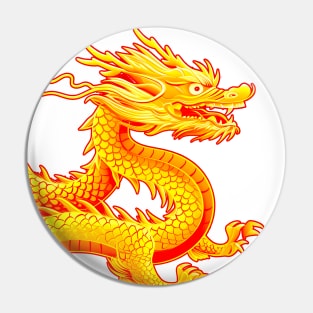 Chinese Golden Dragon on a Lucky Red Background 2: Chinese New Year, Year of the Dragon on a light (Knocked Out) background Pin