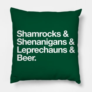 Shamrocks Shenanigans Leprechaun Beer Shirt St Patricks Day Pillow