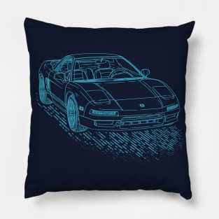 Acura NSX Lineart Blueprint Pillow