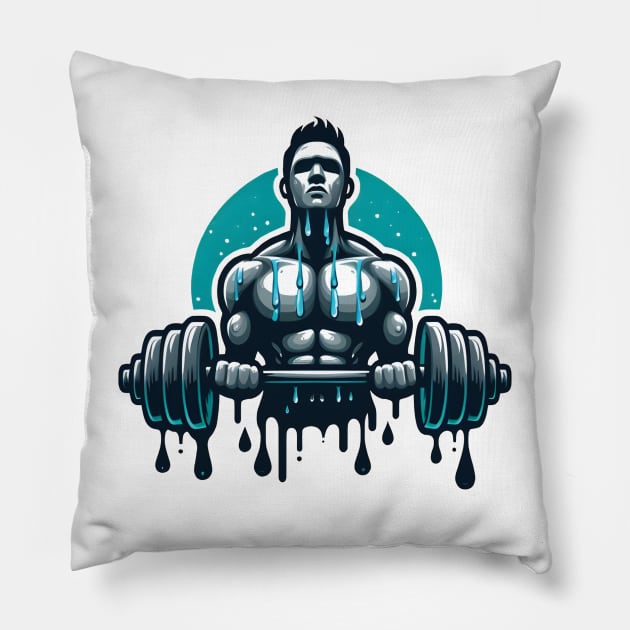 Gym Sweat Dumbbells Pillow by ThesePrints