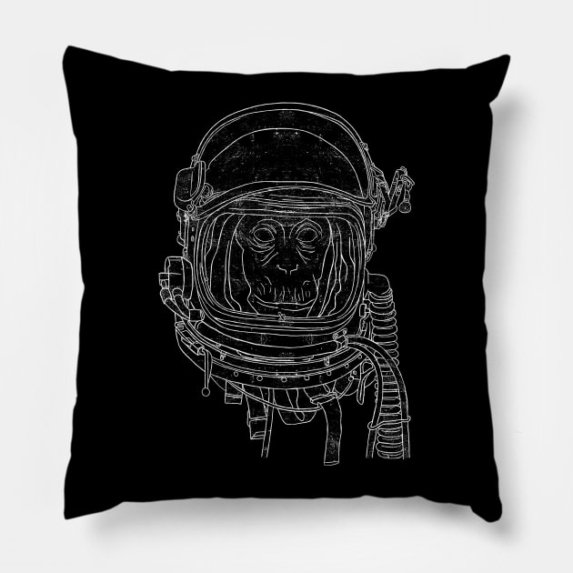 Cosmic Ape Pillow by eriksandisatresa