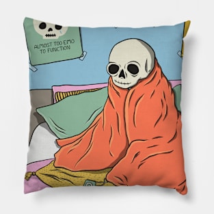 Skeleton On Bed Pillow