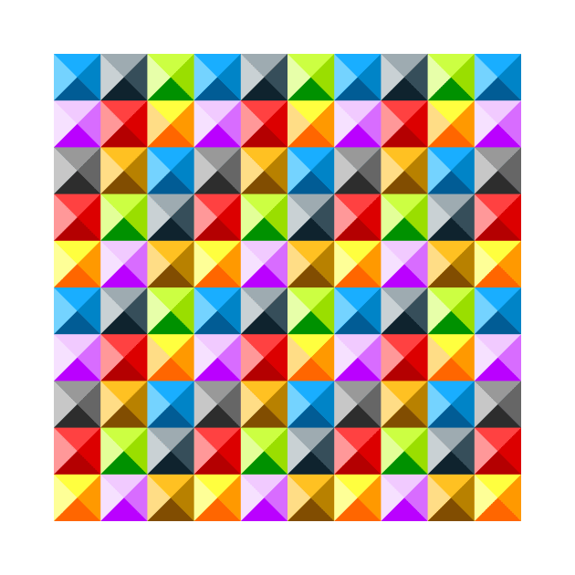 Patchwork Cool Colorful triangle geometric pattern by PLdesign