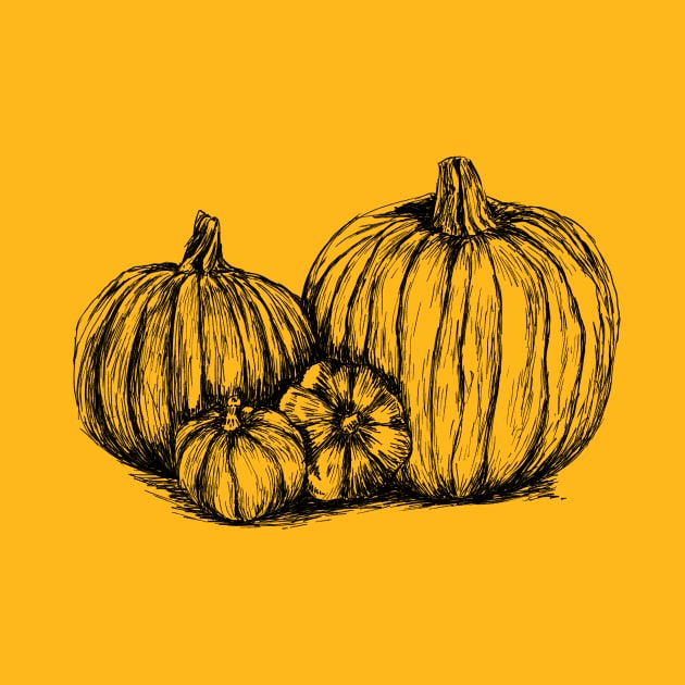 Thanksgiving Pumpkins Print by rachelsfinelines