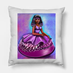 African American princess with beads. The best Gifts for black girls 2022 afro princesses  ! beautiful  black girls with Afro hair, brown eyes and dark brown skin. black princess Pillow