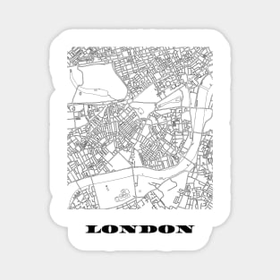 Map of London, England Minimalist Line Drawing Magnet