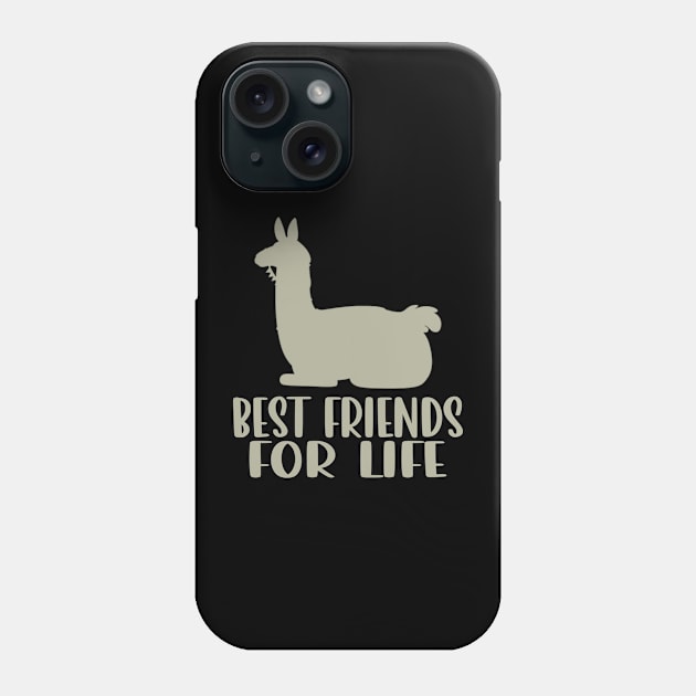 Llama Best Friends For Life for Fans of South American Majesty Phone Case by Kevin Jones Art