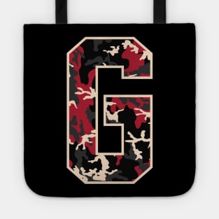 Initial Capital Letter G Camo Alphabet Gift Women Men Boys Girls Tote