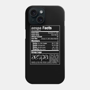 aespa Kpop Nutritional Facts 2 Phone Case