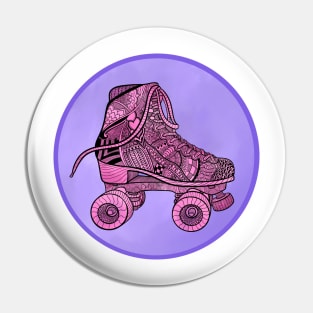 Pink Skate Zentangle Pin