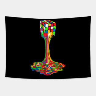 Melting Rubik Rubics Cube Tapestry