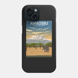 Amboseli National Park Africa Travel Poster Phone Case