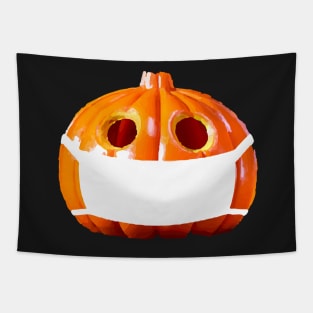 Pumpkins Wears Face Mask Funny Halloween 2021 Tapestry