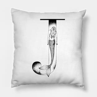 Mermaid Monogram J Pillow