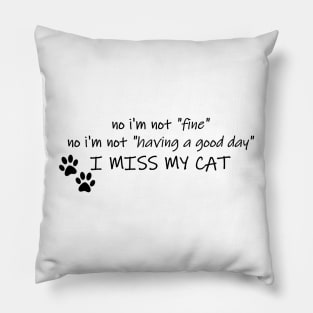 No I'm Not "Fine"- I Miss My Cat Pillow