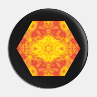 Fire and ice fractal kaleidoscope Pin