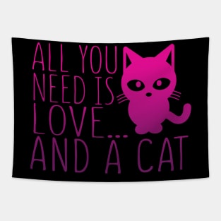 All You Need Is Love And A Cat Tapestry