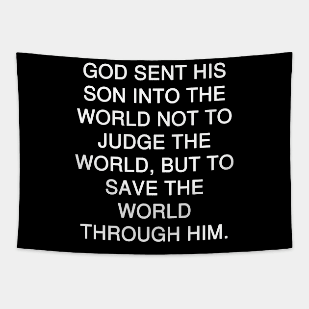 John 3:17 NLT Tapestry by Holy Bible Verses