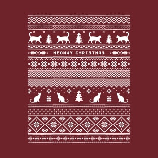 Meowwy Christmas, Norwegian pattern with cats T-Shirt