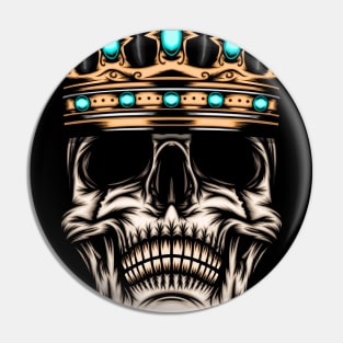 King skull illustration Pin