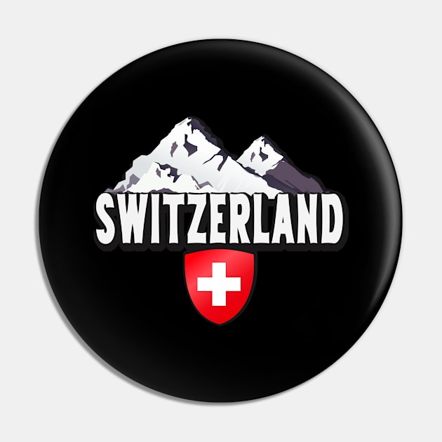 Switzerland Home Mountains Swiss Pin by Foxxy Merch