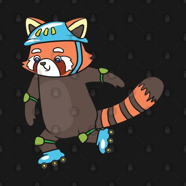 skating red panda by theanimaldude