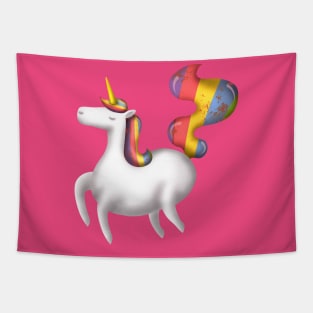 Chubby Cute Rainbow Unicorn Tapestry