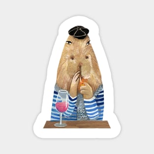 French Style Capybara Magnet