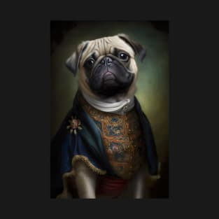 Princely Pug Classic Dog Portrait T-Shirt