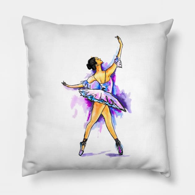 Ballerina, Purple Tutu Pillow by Svetlana Pelin