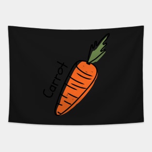 Hand Drawn Carrot Minimal Tapestry