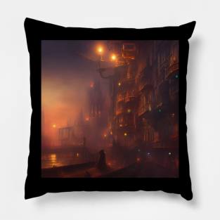 Fantasy city Pillow