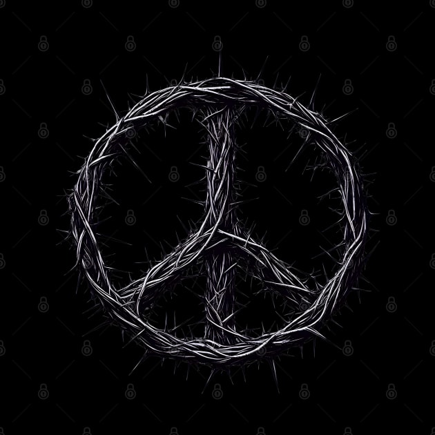 Creepy and Thorny Peace Symbol by MetalByte