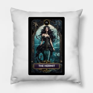 The Hermit Mermaid Tarot Card Pillow