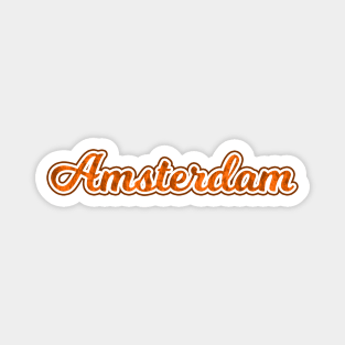 Amsterdam - Orange Logo Magnet