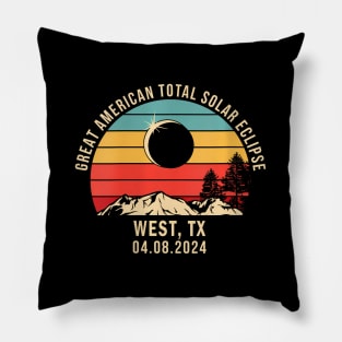 West Tx Texas Total Solar Eclipse 2024 Pillow