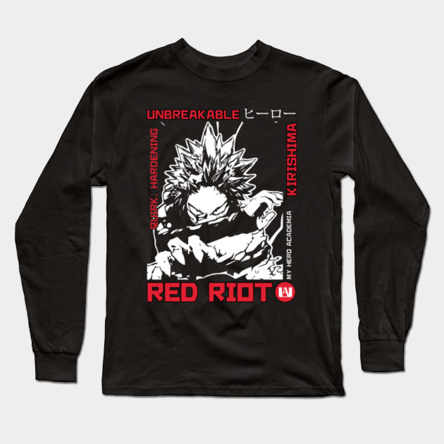 Red Riot Kirishima My Hero Academia My Hero Academia Long Sleeve T Shirt Teepublic