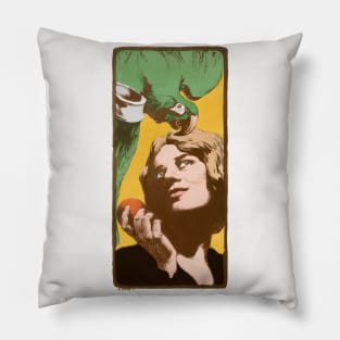 La Femme au Perroquet (1898) by Angelo Jank. Pillow